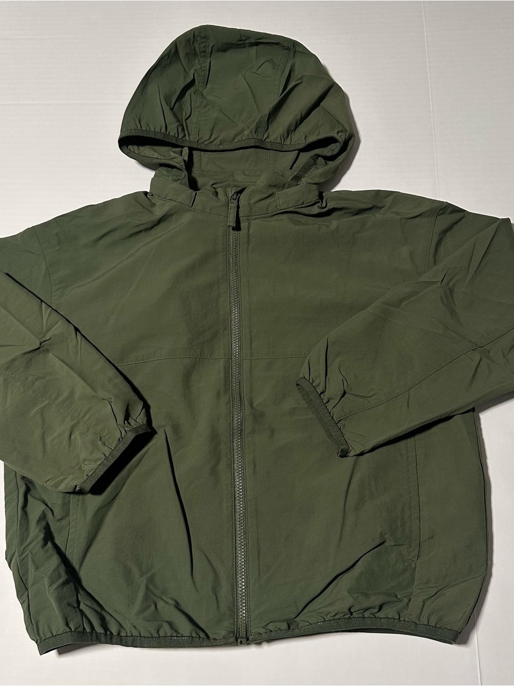 Uniqlo pocketable Olive Hooded Windbreaker Parka Jacket